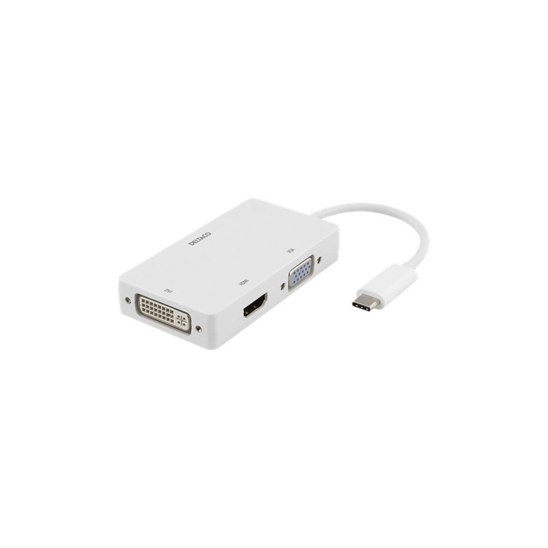 USB-C adapter - USB-C till HDMI/DVI/VGA-adapter med 4K-stöd