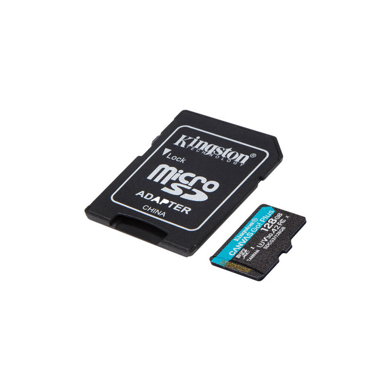 Memorycard - Kingston Canvas Go! microSDXC + SDXC 128GB UHS-I U3 V30 (Class 10) 170MB/s