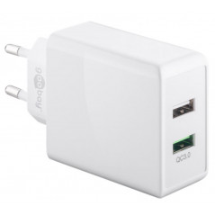 Goobay Strömadapter med 2xUSB Quick Charge QC3.0 28W 2A