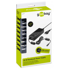 Goobay universal computeroplader 90 watt til bærbare computere med USB