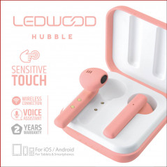 Bluetooth Earphones - LEDWOOD bluetooth trådlöst headset & hörlur, pink