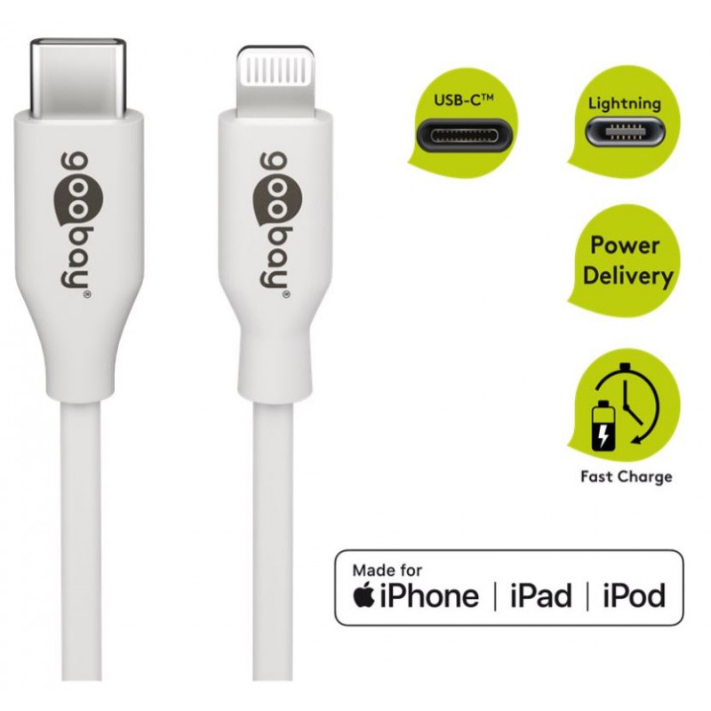 Computer accessories - USB-C till Lightning kabel MFi-Certifierad vit