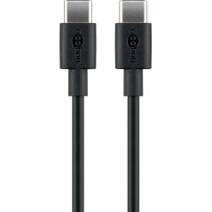 USB-C till USB-C laddkabel och synkkabel upp till 60W, svart