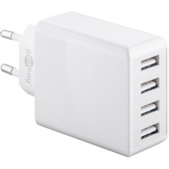 Chargers and Cables - Strömadapter för USB-laddare 3A, 4xUSB