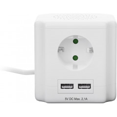 Junction box - Goobay Multi-grenuttag med 4 uttag + 2 USB