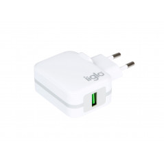 Phone Wall charger - iiglo universalladdare till telefon och surfplatta USB-A med Quick Charge 3.0, 18W