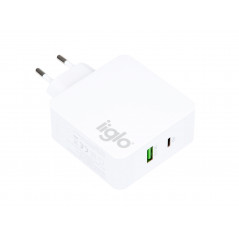 iiglo universalladdare till telefon och surfplatta USB-C & USB-A, PD och QC 3.0