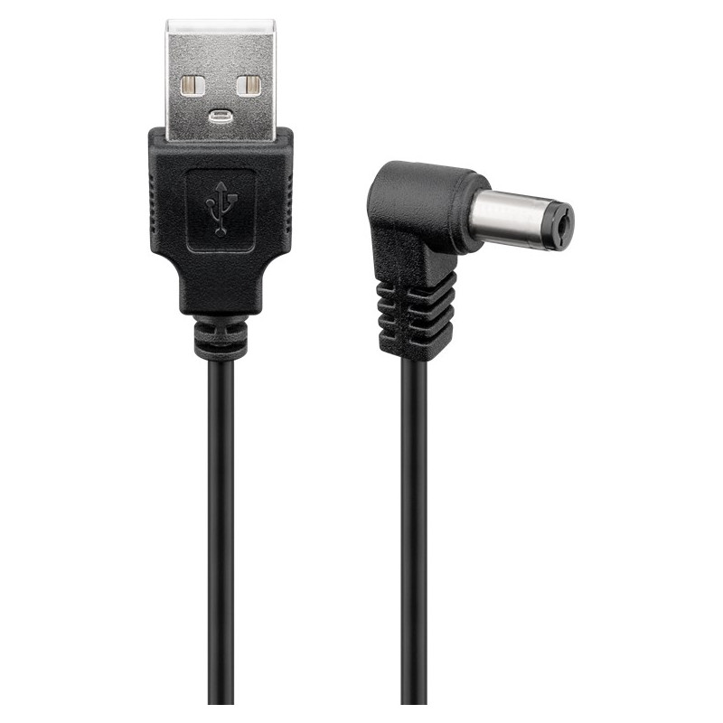 USB adapter - Goobay USB till vinklad DC kabel för strömöverföring via USB-uttag