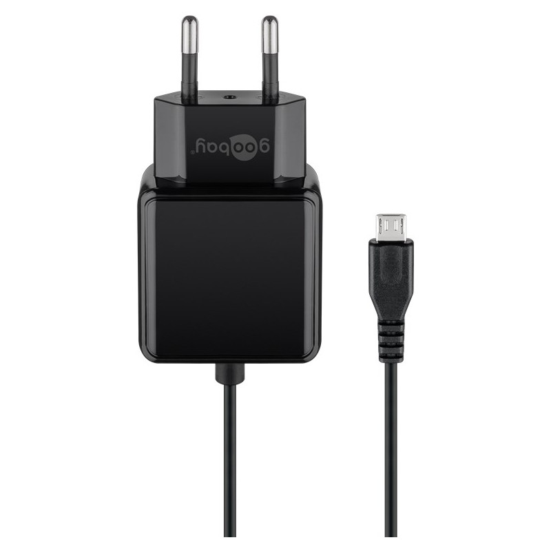 Chargers and Cables - Goobay väggladdare med 1.5 meters MicroUSB-kabel med upp till 15W effekt