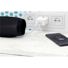 Strömadapter med USB-C & USB-A, snabbladdning 28W, PD (Power Delivery)