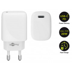 Chargers and Cables - Snabbladdande kompakt strömadapter med USB-C PD (Power Delivery) 20W