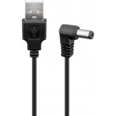 USB till vinklad DC kabel för strömöverföring via USB-uttag DC 5.5 x 2.5 mm