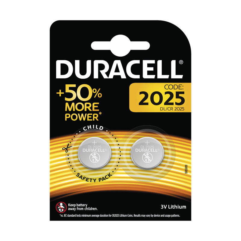 Battery & Battery testers - Duracell CR2025 knappcellsbatterier 2-pack