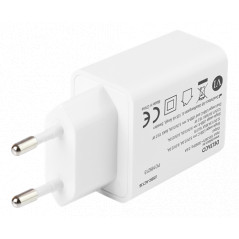 Väggadapter 2x USB för laddning av telefoner och surfplattor, 18W med PD