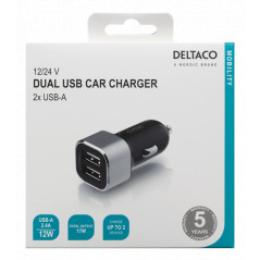 Chargers and Cables - Billaddare med 2 USB-kontakter, 17W