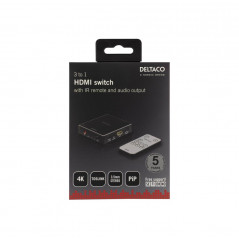 Screen Cables & Screen Adapters - Deltaco HDMI-switch 3-till-1 med fjärrkontroll, 4K/30Hz