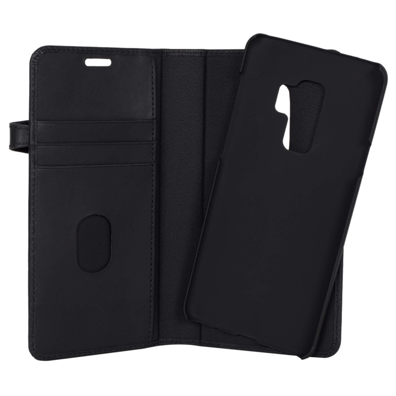 Cases - Buffalo Magnetiskt 2-i-1 Plånboksfodral i läder till Samsung Galaxy S9