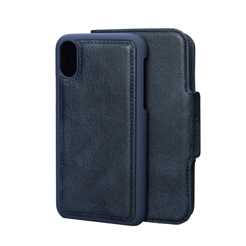 Shells and cases - Plånboksfodral med magnetiskt mobilskal till iPhone X/Xs (Blue)