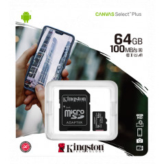 Kingston Canvas Select Plus 64GB MicroSDXC UHS-I (Class 10) inkl. adapter