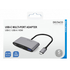 Screen Cables & Screen Adapters - USB-C Multiport till HDMI-adapter med USB/USB-C PD 100W 4K 60Hz