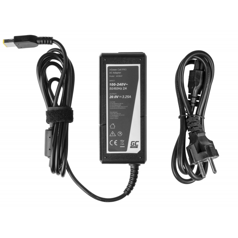 Lenovo charger - GreenCell Pro Lenovo-kompatibel 65W datorladdare Slim Tip rektangulär