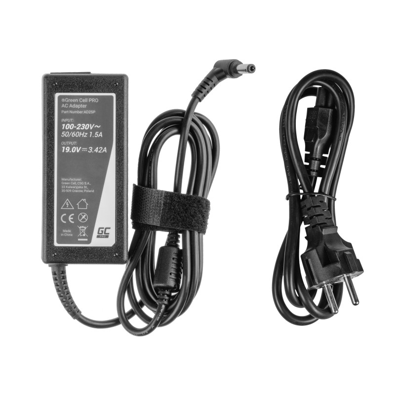 Asus charger - GreenCell Pro Asus och Toshiba-kompatibel 65W datorladdare 5.5 x 2.5 mm rund