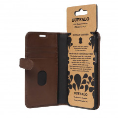 Covers - Buffalo Magnetiskt 2-i-1 Plånboksfodral i äkta läder till iPhone 12 / 12 Pro