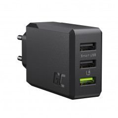 GreenCell väggadapter med 3x USB, QC 3.0 max. 30W