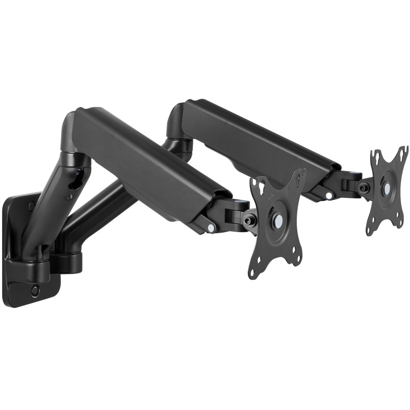 VESA mount for monitor - Dubbel monitorarm och väggfäste med gasfjäder för två skärmar 17-32"