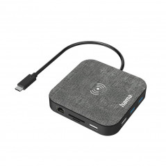 USB-C hubb - USB-C Hubb Multiport Qi-laddning 12 portar, USB-C, USB-A, HDMI, VGA, LAN, SD-kort, 100W PD