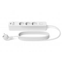 iiglo överspänningsskyddat grenuttag med 3 uttag och 2 USB + 1 USB-C