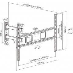 Wall brackets for speakers and TVs - Goobay Full Motion väggfäste VESA för TV 37-70" upp till 35 kg