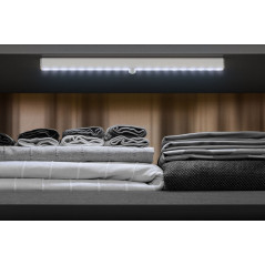 Goobay batteridriven LED-lampa list med 20 LEDs och rörelsesensor (Kall vitt)