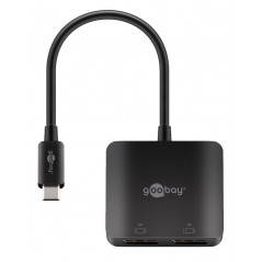 USB-C Multiport-adapter för två skärmar 2x DisplayPort