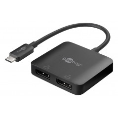 USB-C Multiport-adapter för två skärmar 2x DisplayPort