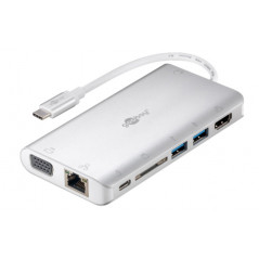 USB-C-dockingstation med flere porte med HDMI/VGA/LAN/2xUSB/60W