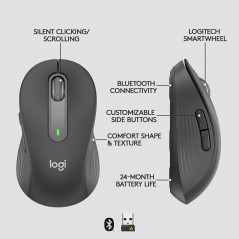 Wireless mouse - Logitech M650 L trådlös mus med Bluetooth och Logi Bolt