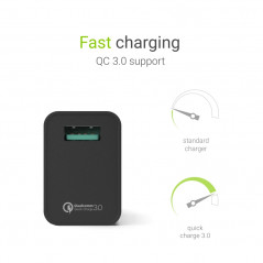 Phone Wall charger - GreenCell vægadapter USB-A QC 3.0 18W