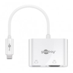 USB-C Multiport-adapter för två skärmar HDMI & VGA