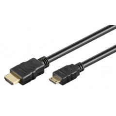 MiniHDMI till HDMI-kabel guldpläterad 4K-stöd