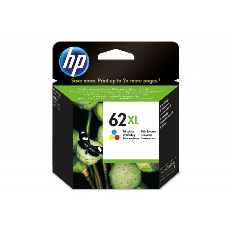 Printer Supplies - Blækpatron HP 62 XL farve til Envy og OfficeJet