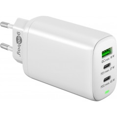 Strömadapter med USB-C PD 65W och snabbladdning (2x USB-C, 1x USB)