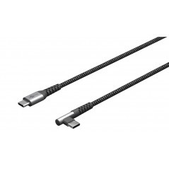 USB-C till USB-C laddkabel 60W textil med vinklad kontakt