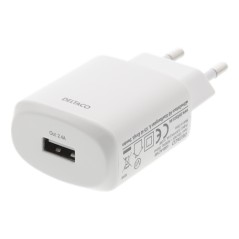 Deltaco USB strömadapter med 2.4A 12W för telefon & surfplatta, AC adapter laddare