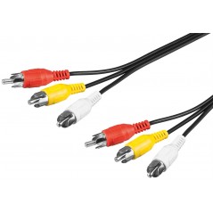 Composite-kabel 3x RCA til 3x RCA 2 meter