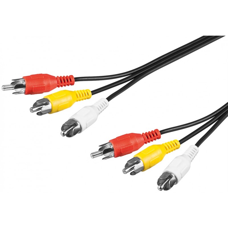 TV-supplies - Composite-kabel 3x RCA til 3x RCA 2 meter