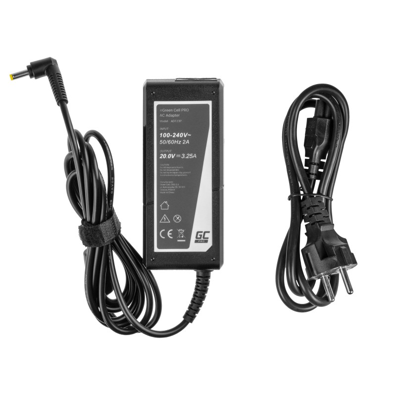 Lenovo charger - GreenCell Pro Lenovo-kompatibel 65W datorladdare rund (4.0 x 1.7 mm)
