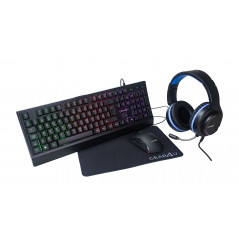 Package Gaming Keyboard & Mouse - GEAR4U Gaming Combo RGB 4-i-1 med USB+3.5mm (fyndvara)