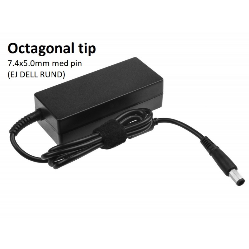 Dell charger - GC Pro Octagonal Dell-kompatibel 65W datorladdare med pin 7.4x5.0mm