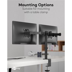 VESA mount for monitor - Goobay skrivbordsfäste VESA för två datorskärmar 17-32"